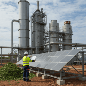 Producción de energía renovable a partir de biomasa.