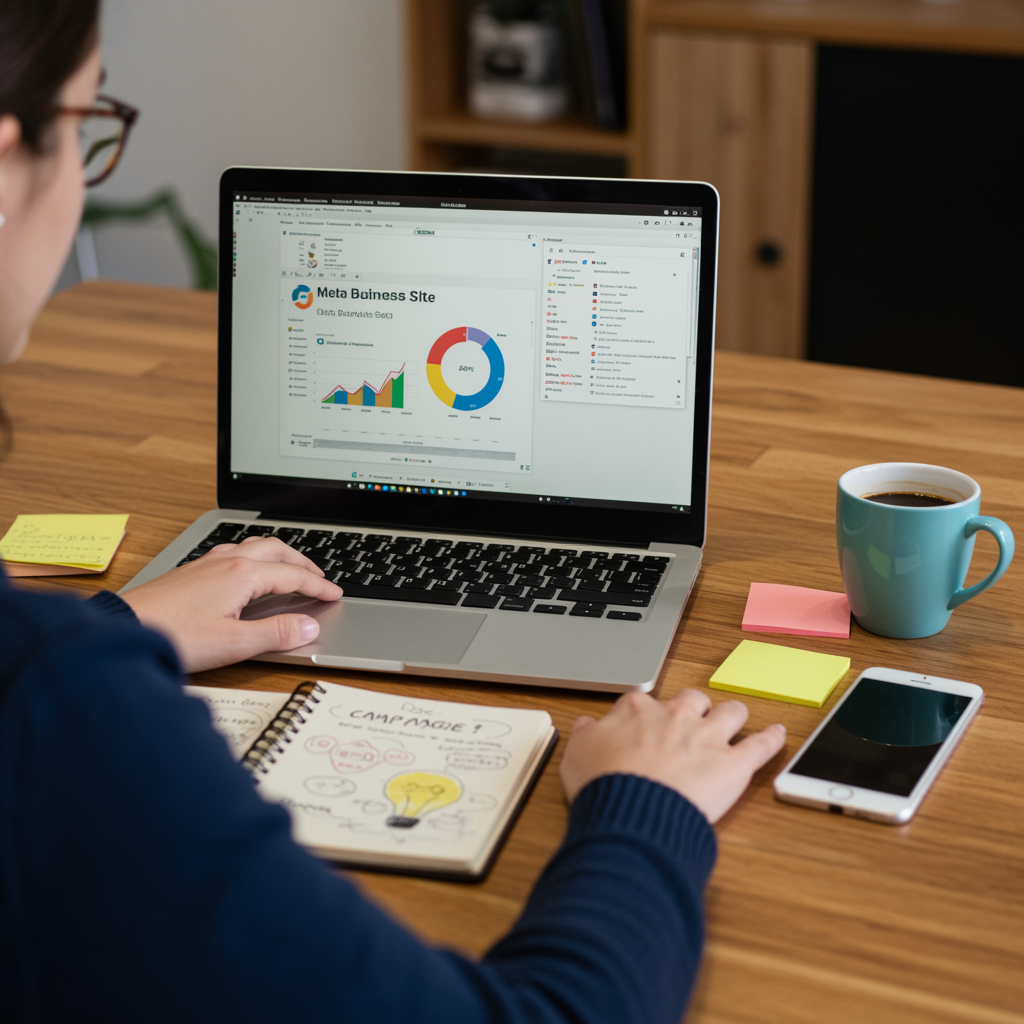 Especialista analizando campañas online en su portátil desde un entorno profesional.