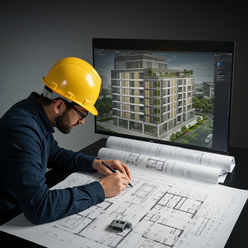 Uso de Revit en entorno BIM para modelado de información de edificios.