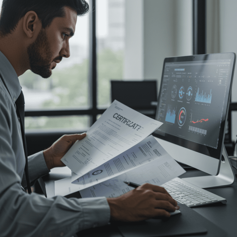 Profesional renovando certificación internacional en gestión de proyectos.