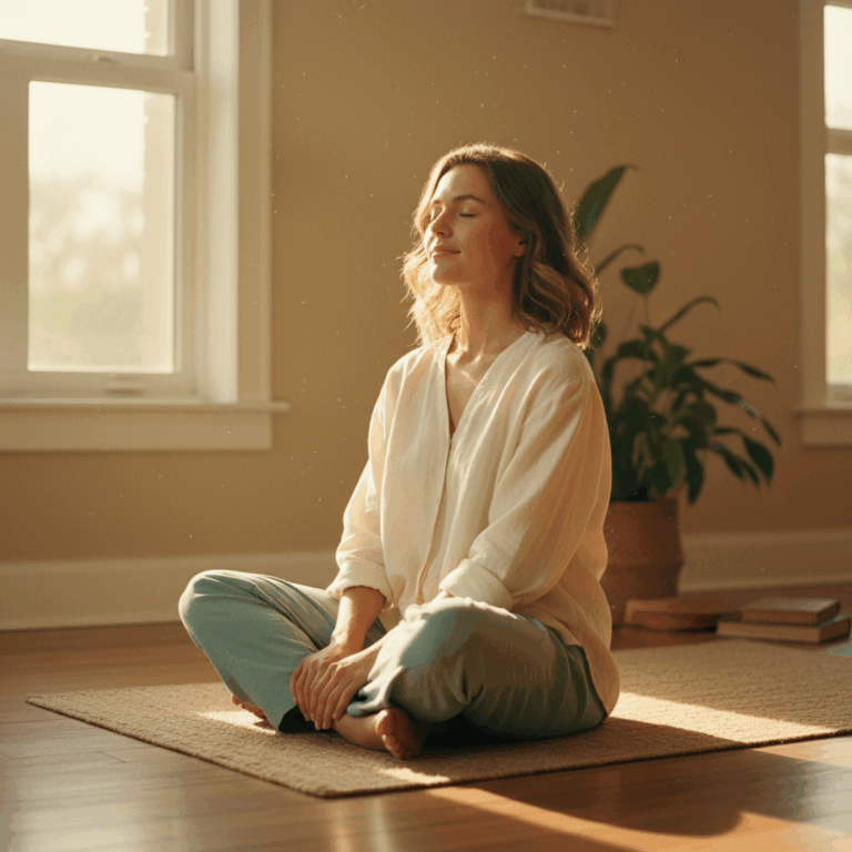 Fotografía realista que refleja técnicas de autocuidado y bienestar emocional frente a situaciones estresantes.